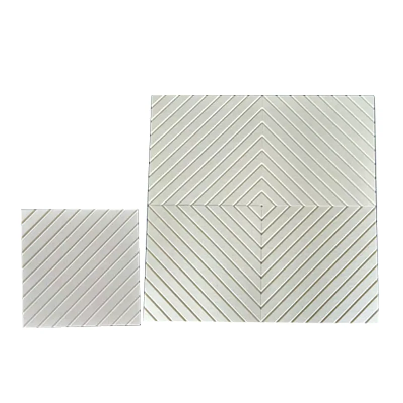 Beige V-skåret PET filt akustikpanel